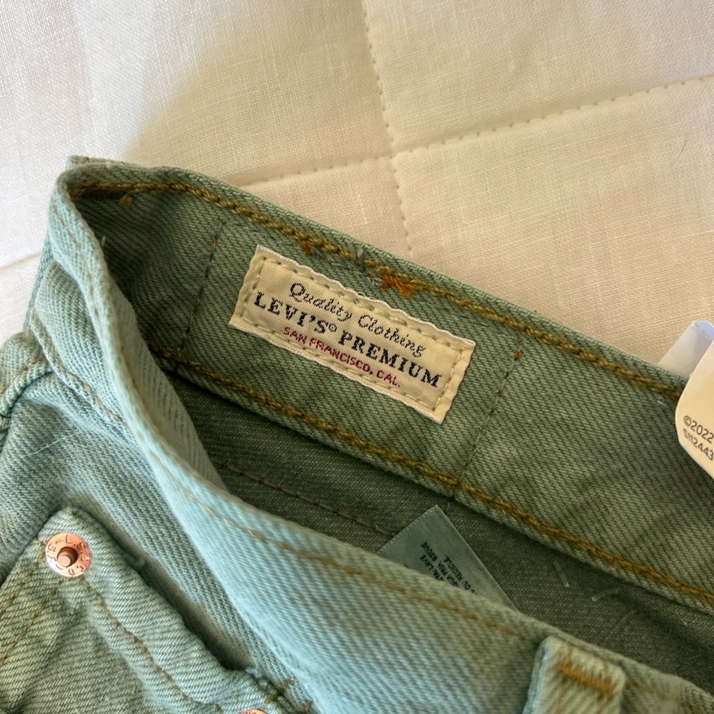 Levis Premium 501 90’s Cutoff Button-fly Shorts Women’s 25 Sage Green NWT - Picture 7 of 10
